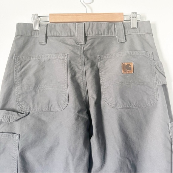 Carhartt Canvas Work Dungarees Loose Fit Pants B151 FAT Fatigue Gray 33 x 30 - Picture 6 of 11